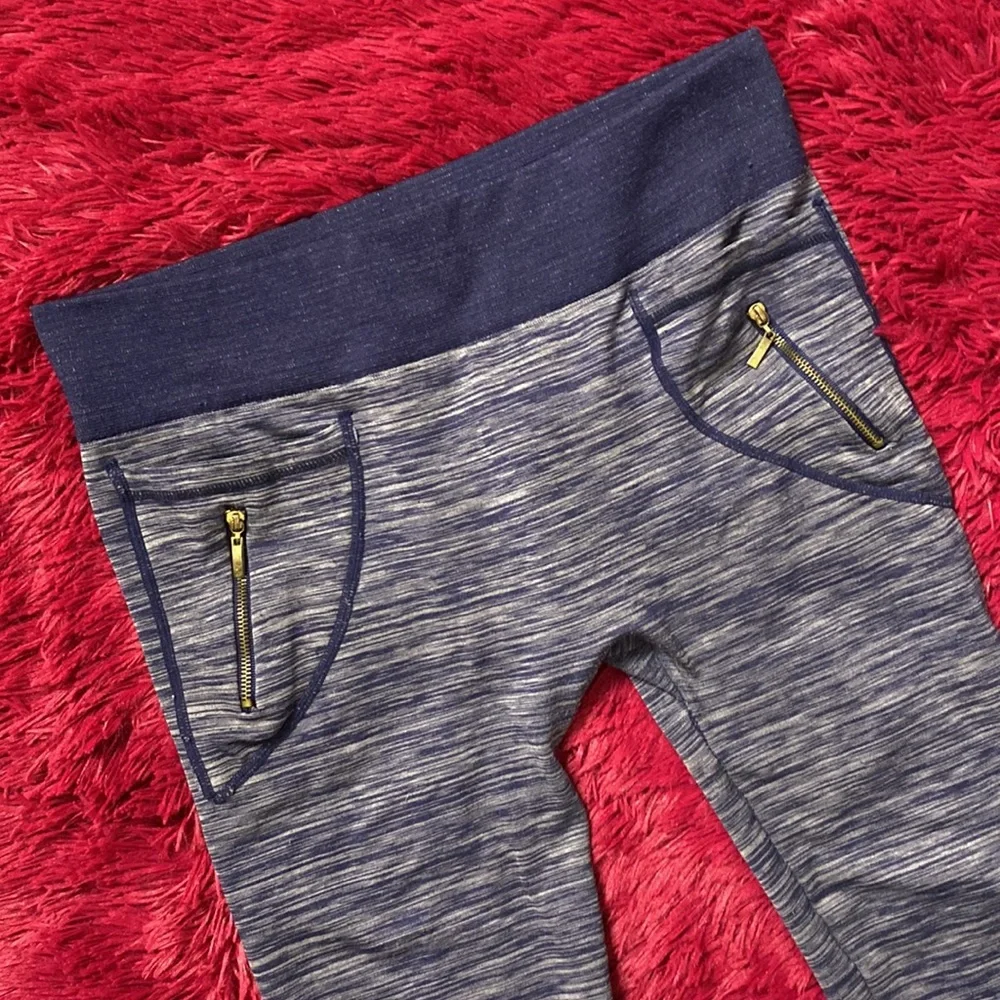 Linda Michael seamless navy heather leggings - Picture 2 of 14